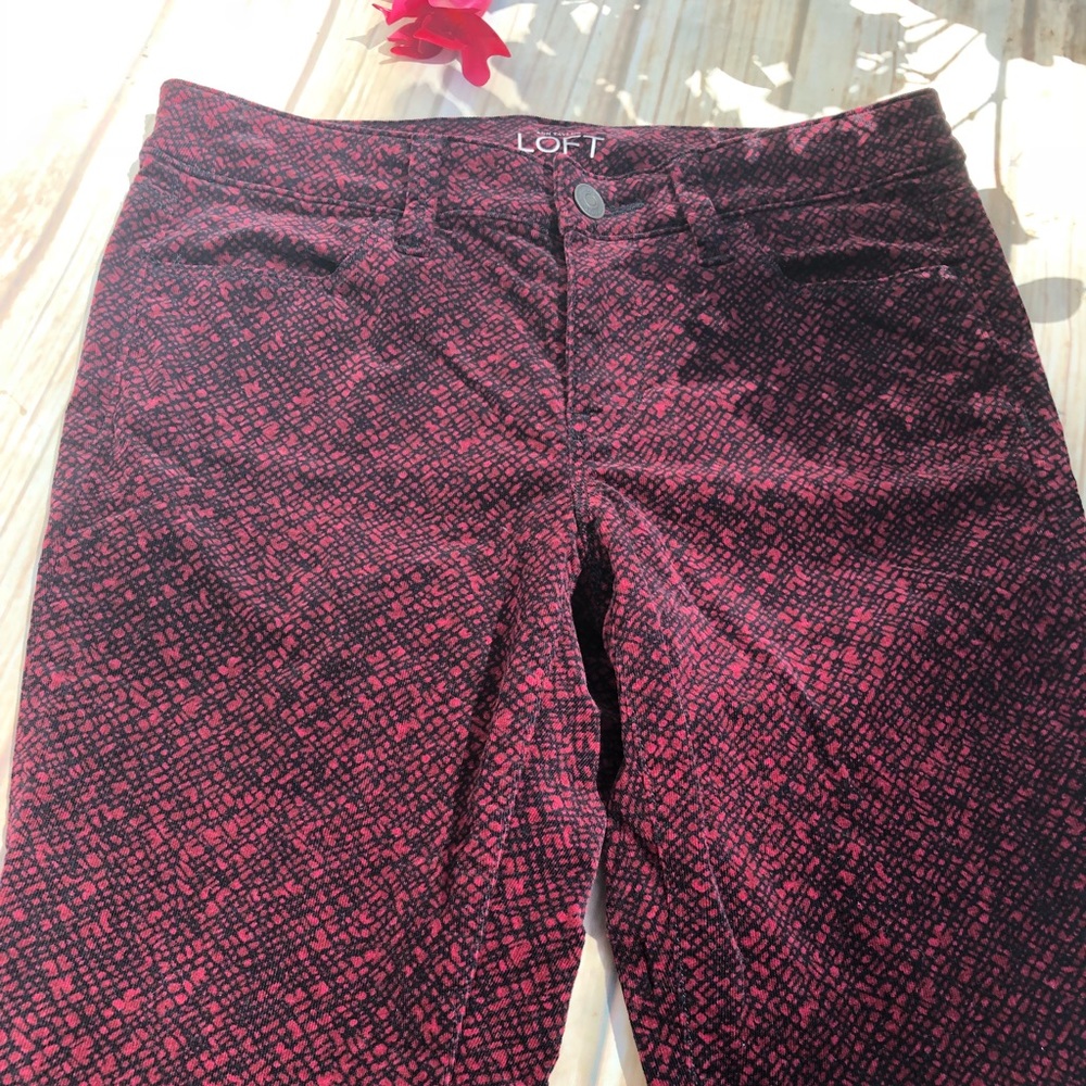 LOFT Velvety thin cords super skinny burgundy